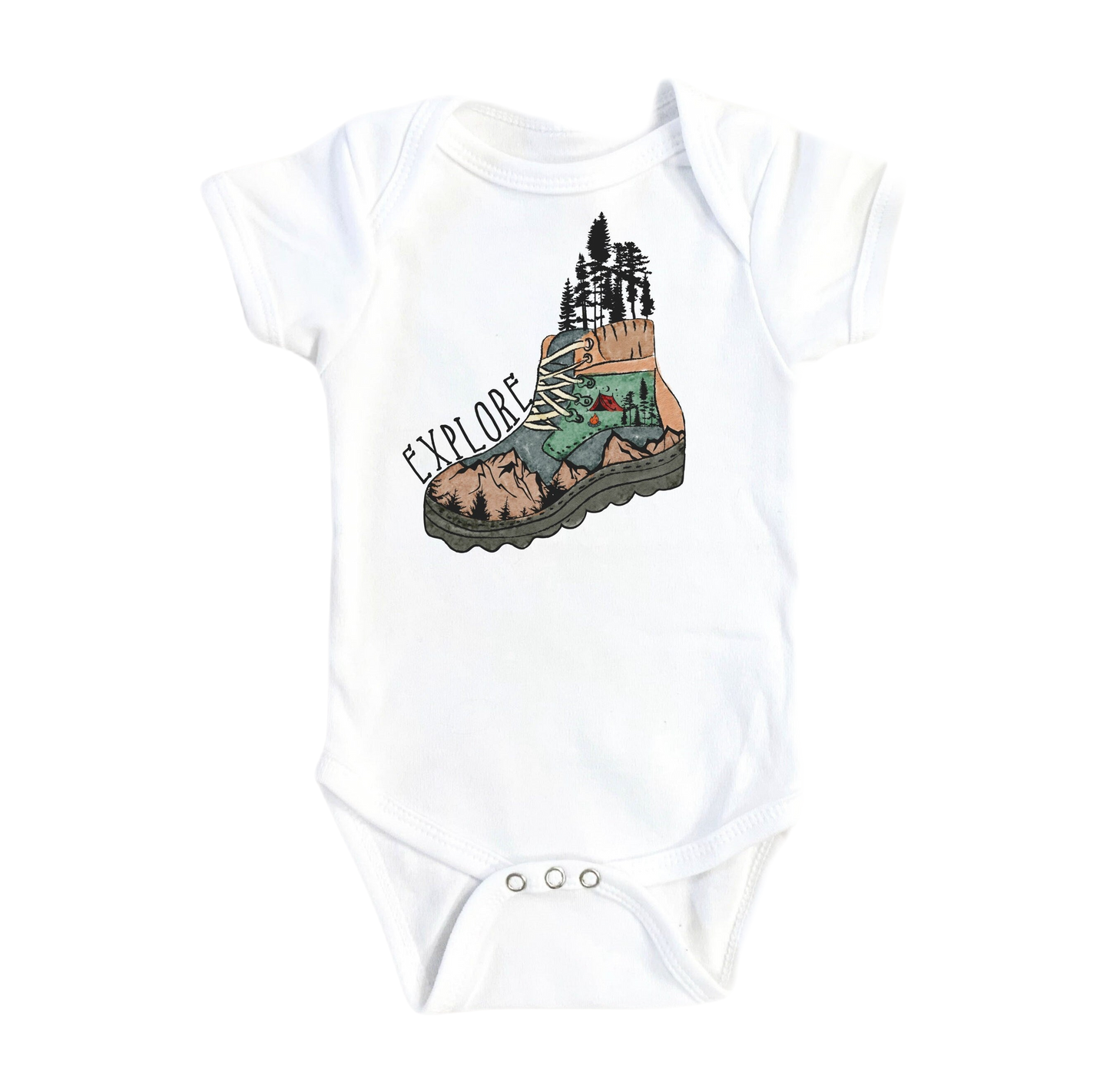Explore Hiking Boot - Baby Boy Girl Clothes Infant Bodysuit Funny Cute