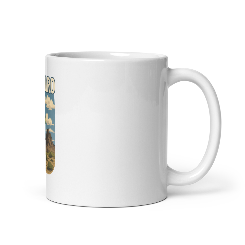 Saguaro - White glossy mug, Summer 2025 Cactus Collection Printful handle on right 11oz