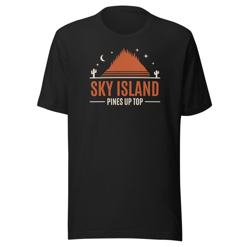 Sky Island t-shirt - Vintage Black - official Printful mockup