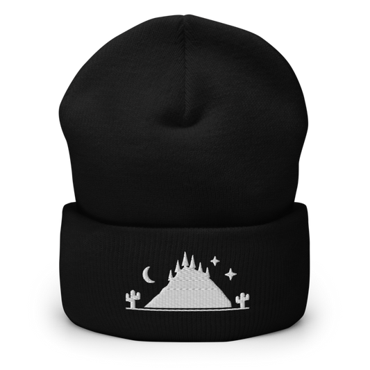 Sky Island beanie - Black - white embroidery - official Printful mockup