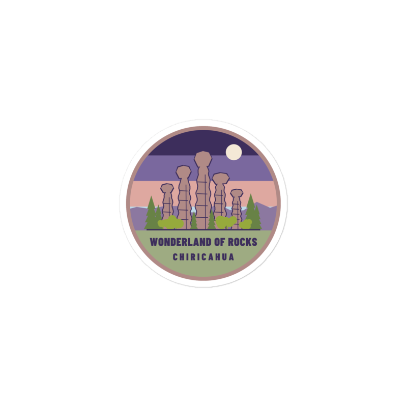 Wonderland of Rocks sticker - Satin 3x3 - landscape - official Printful mockup