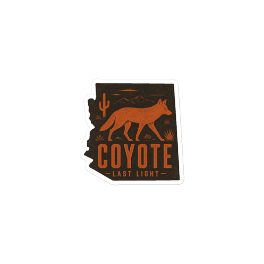 Coyote sticker - Satin 3x3 - official Printful mockup