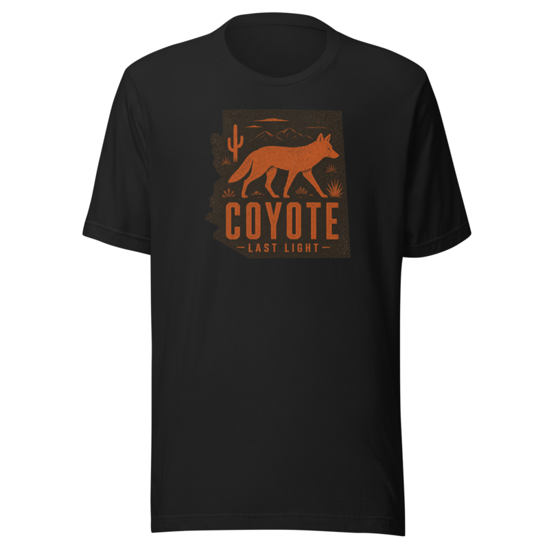 Coyote t-shirt - Vintage Black - official Printful mockup