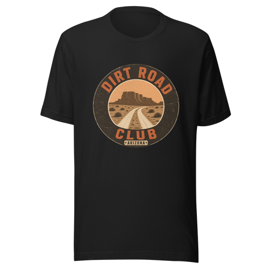 Dirt Road Club tee Vintage Black official Printful mockup
