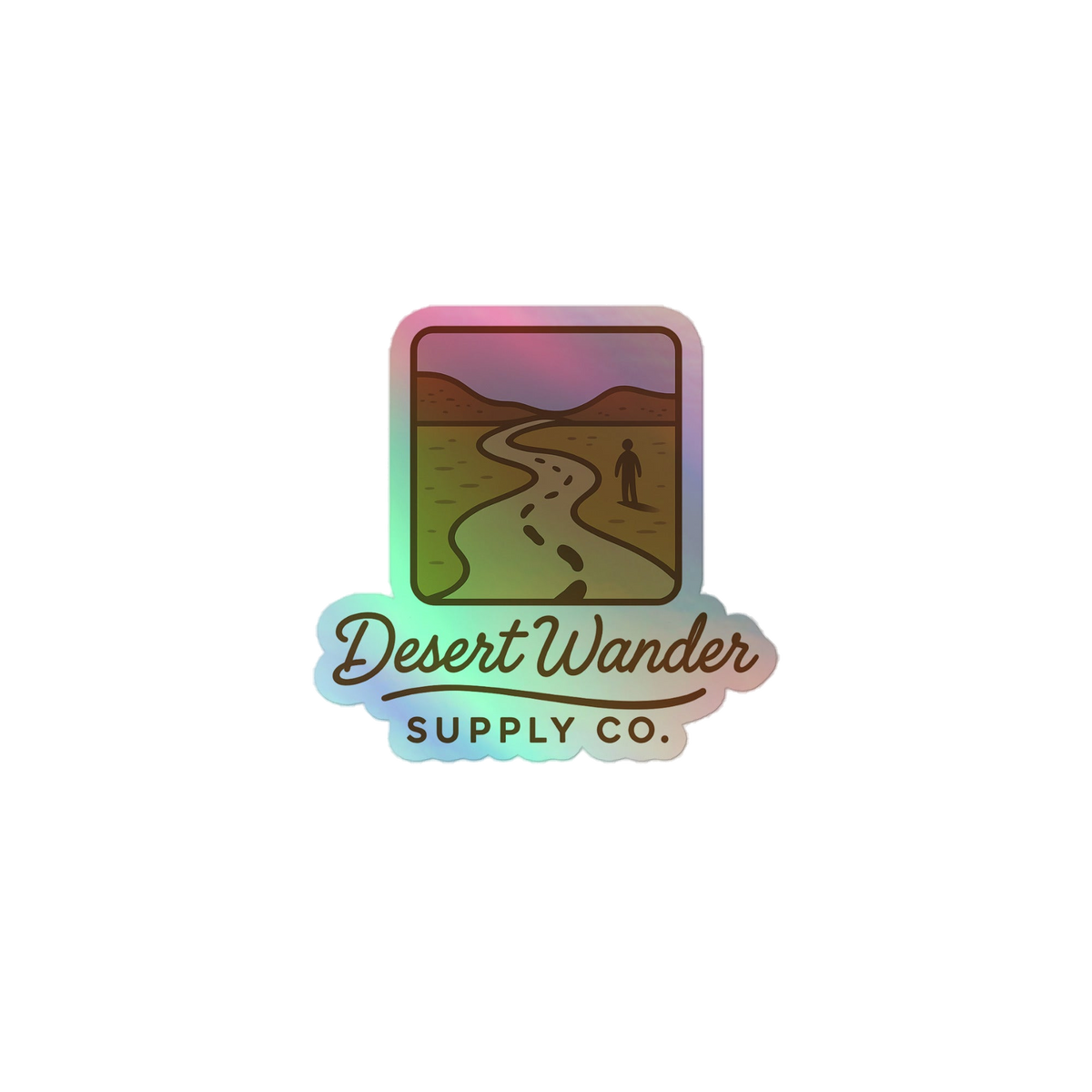 Holographic sticker, official Printful mockup