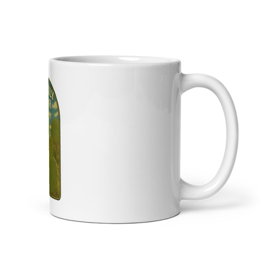 Prickly Pair - White glossy mug, Summer 2025 Cactus Collection Printful handle on right 11oz