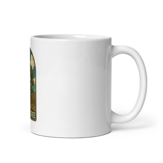 Joshua Tree - White glossy mug, Summer 2025 Cactus Collection Printful handle on right 11oz